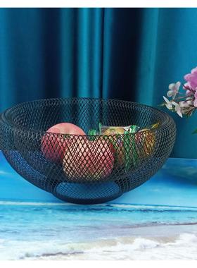 直销创意金属网格水果篮铁丝果篮网片洗沥篮喷塑家居工艺摆件定制