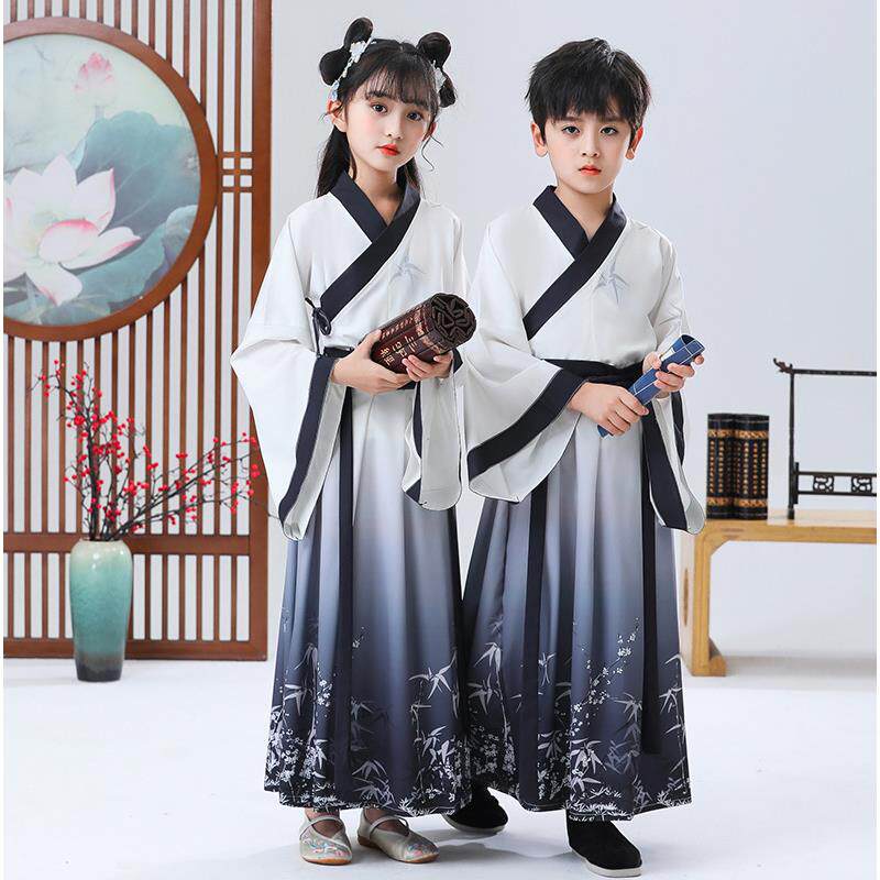 儿童古装汉服男女书童国学服中小学生三字经弟子规演出服装中国风