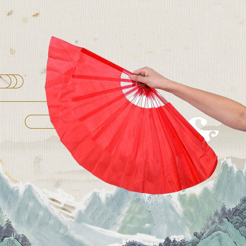 直销 塑料曹木兰扇秧歌扇单面仿真丝舞蹈扇子精品木兰扇定制