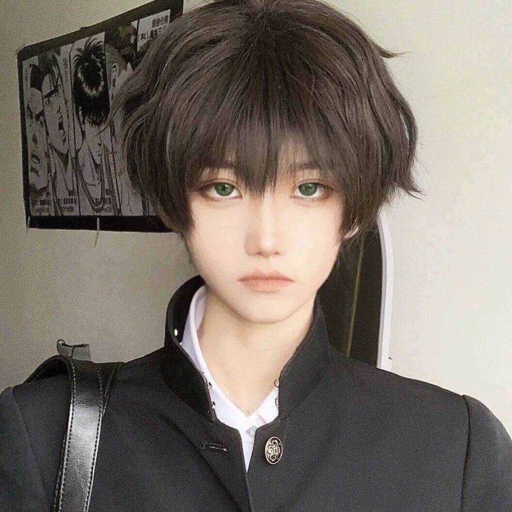 星程假发男生冷棕色短发cos日系少年正太dk韩版帅气网红全头礼物