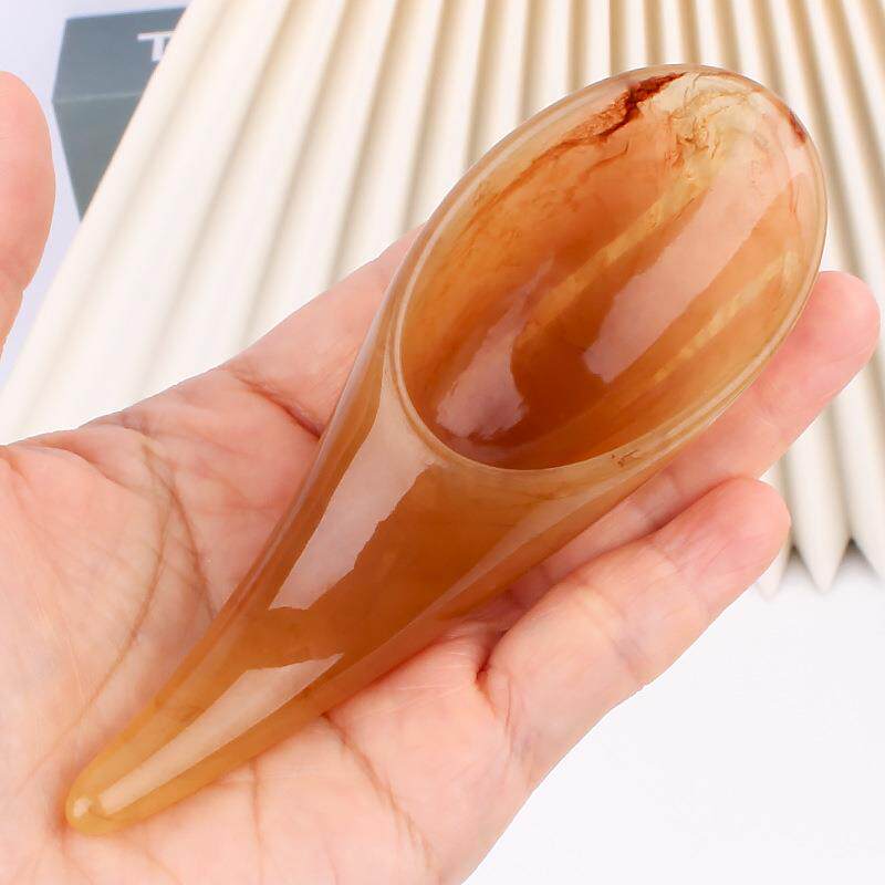 大号树脂刮痧筒 仿牛角刮痧勺子 工具筋络按摩器拨筋棒