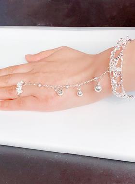 古风铃铛戒指手镯 汉服手饰开口镯子 中国风宫铃礼物宫廷复古饰品