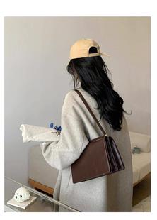 2027新款 风琴包单肩女包 韩国小众设计复古pu皮单肩腋下包秋冬法式