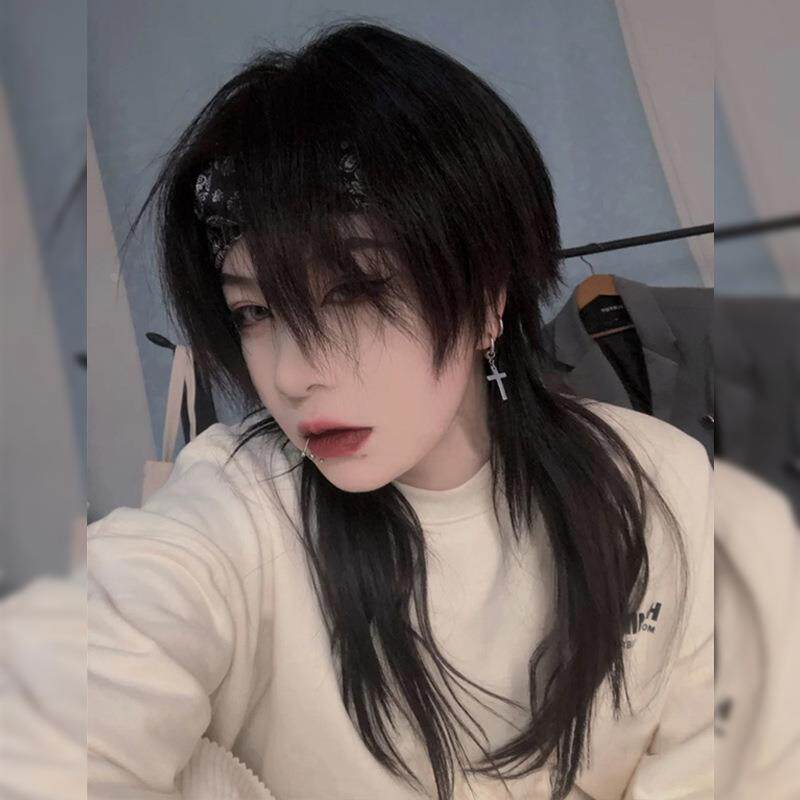 鲻鱼头假发男短发韩版帅气狼尾头发型男女自然蓬松学生头套礼物