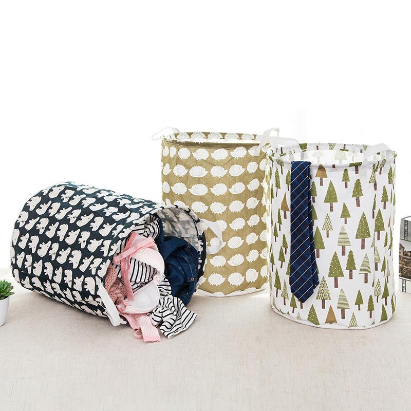 2599 脏衣服收纳筐 折叠防水洗衣篮脏衣篮棉麻脏衣篓玩具收纳桶