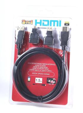 HDMI转HDMI高清转接线1.4版三合一Mini HDMI  HDMI接口1080P