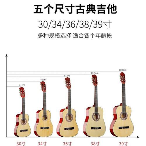 古典吉他30寸34寸36寸38寸39寸圆角吉他普及guitar木吉他乐器
