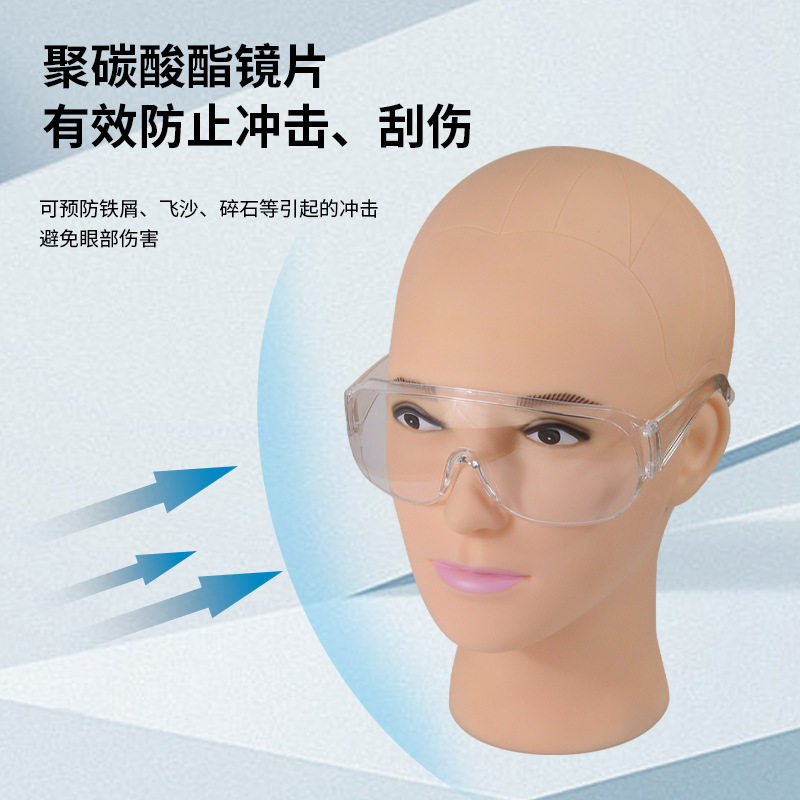 百叶窗透明护目镜 防雾防风防飞沙防飞沫眼镜 打磨防劳骑行眼镜