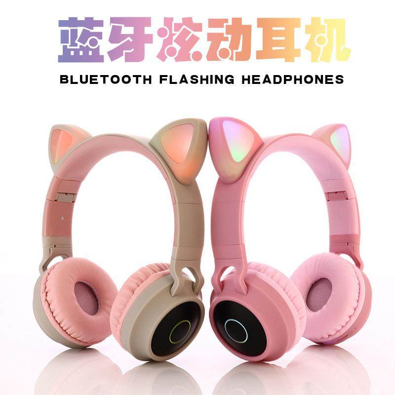LX028猫耳朵头戴式蓝牙耳机无线发光电脑电竞耳麦蓝牙耳机