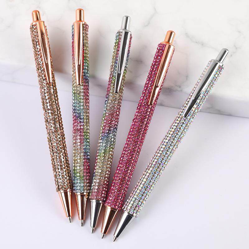 全包水钻圆珠笔商务广告礼品笔碎钻笔新品按动金属水晶钻笔
