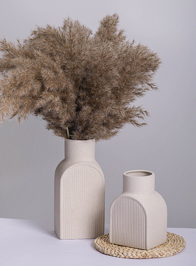 北欧风陶瓷素烧花瓶创意白色带复古斑点花插酒店家居摆件定制