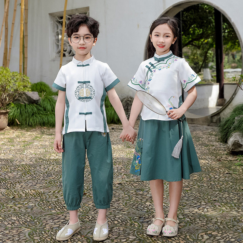 幼儿园园服夏季中国风毕业照班服儿童节汉服唐装表演服小学生校服