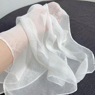 日系甜美真丝雪纺丝巾扎染蓝染草木手工染色专用白色天然材质围巾