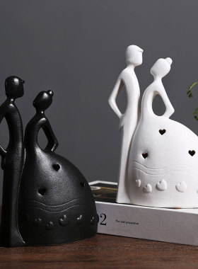 幸福的家婚庆新娘新郎陶瓷创意礼品家居摆件情人节生日送新人定制