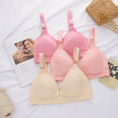 前开扣两用无钢圈孕妇文胸聚拢怀孕期哺乳内衣Breastfeeding