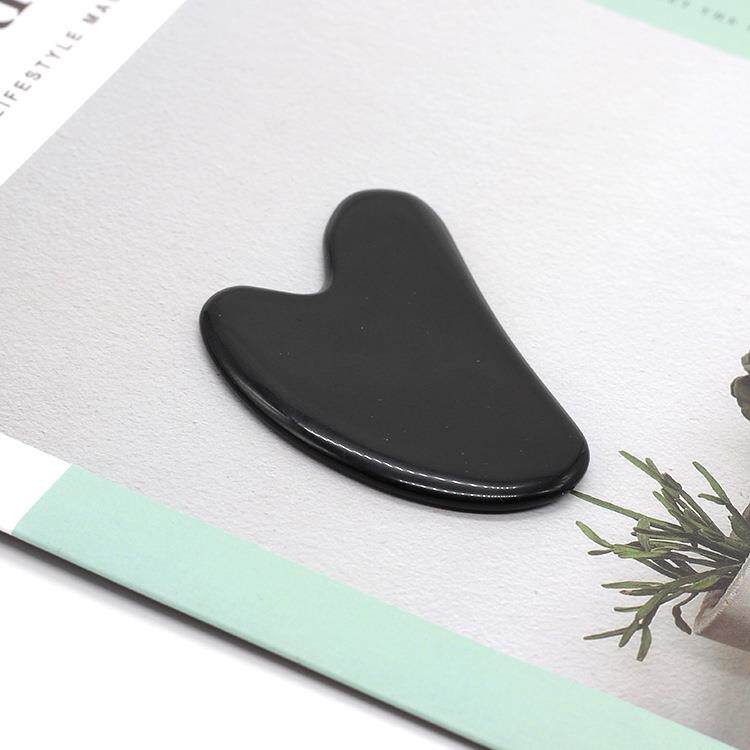 黑曜石心形刮痧板玉石家用按摩器面部专用按摩工具刮痧片礼物