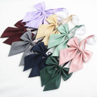 长柄小斜角领结女色魔方格领花JK制服学院风蝴蝶结校服现货