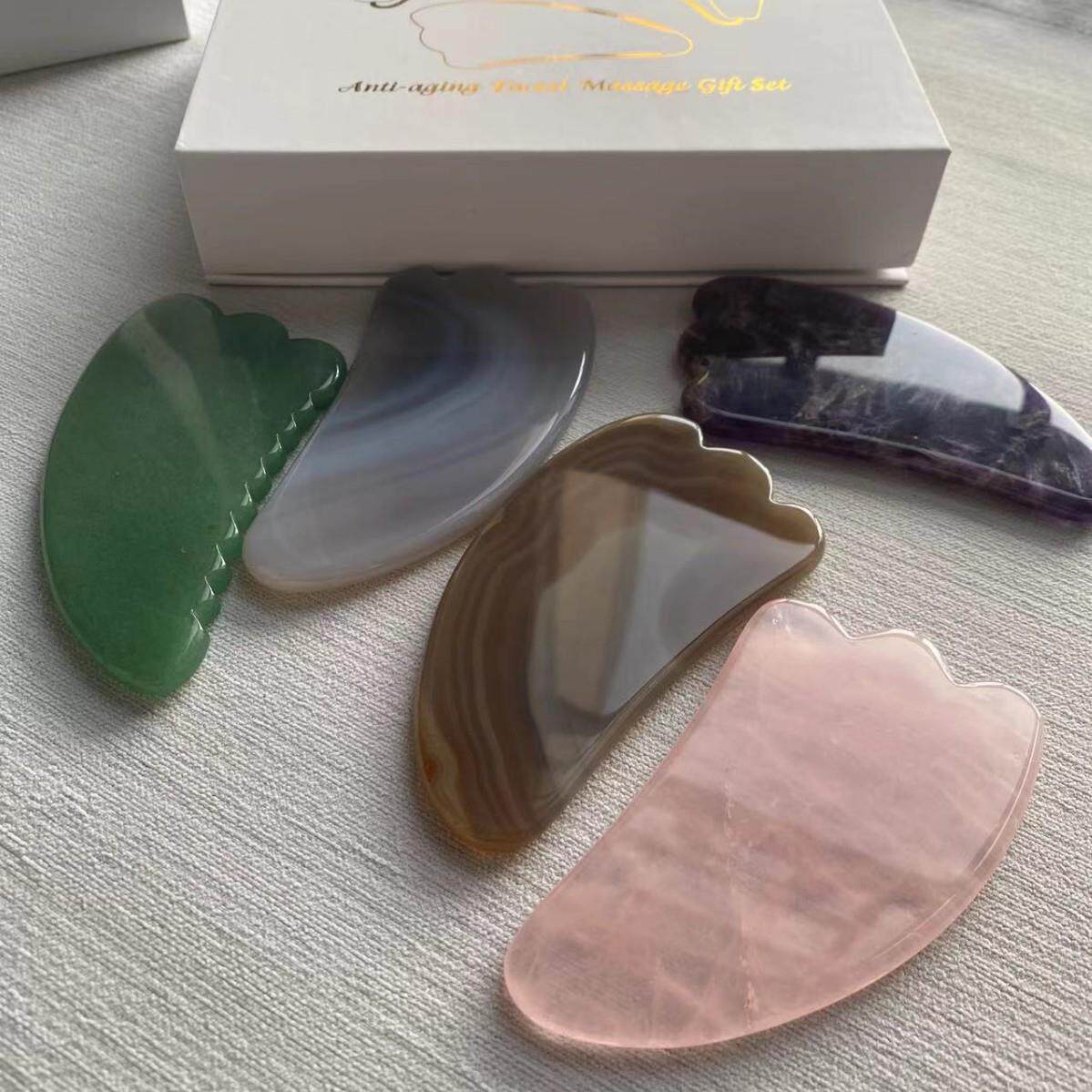 定 制各类羊角刮痧板 天然玉石牛角刮痧板面部刮板玛瑙刮痧板礼物