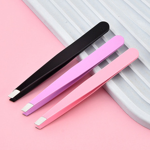 96眉毛夹斜口修眉夹拔胡须镊子双眼皮贴夹子不锈钢眉毛夹美妆工具