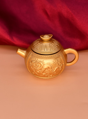 龙凤呈祥把把胡转转金元宝手把件金属工艺品镇纸桌面解压摆件定制