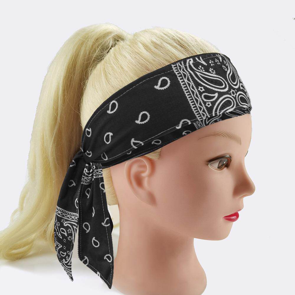 欧美街头腰果花运动头带绑带式骑行跑步吸汗发带夏季透气棉质头巾