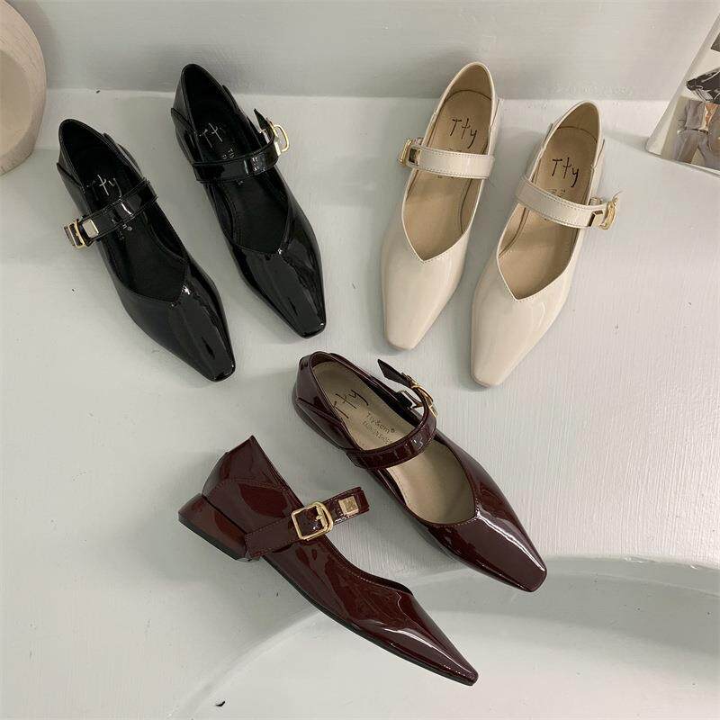 设计感小众低跟鞋浅口鞋法式复古玛丽珍鞋2027春季漆皮女鞋子瓢鞋