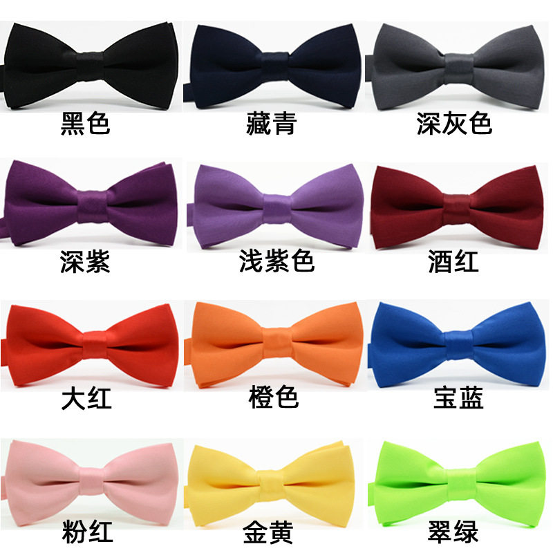 儿童领结韩版男女小孩子宝宝小学生色双层演出蝴蝶结哑光黑红灰