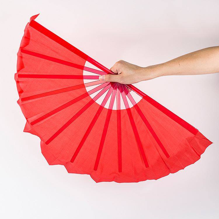 直销 曹木兰扇 秧歌扇 单面仿真丝 舞蹈扇子 加厚塑料 木兰扇定制