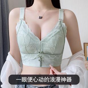 无钢圈内衣女夏季 薄款 浅色透气无痕文胸大胸显小视觉显收副乳罩