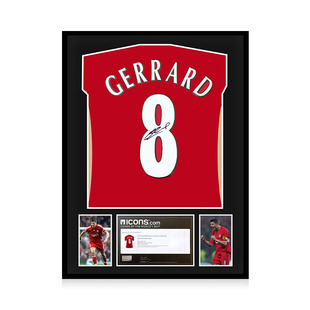 杰拉德 亲笔签名 2005-06赛季利物浦队球衣 icons证书 精装裱