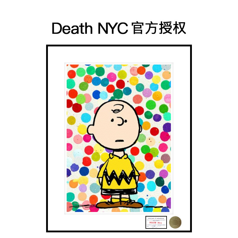 death nyc官方授权花生漫画限量亲签潮流版画  正品保真装饰画
