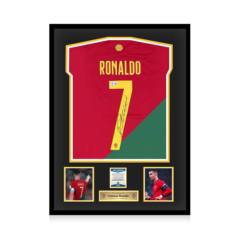 C罗 罗纳尔多 亲笔签名 世界杯葡萄牙队球衣 Beckett权威认证