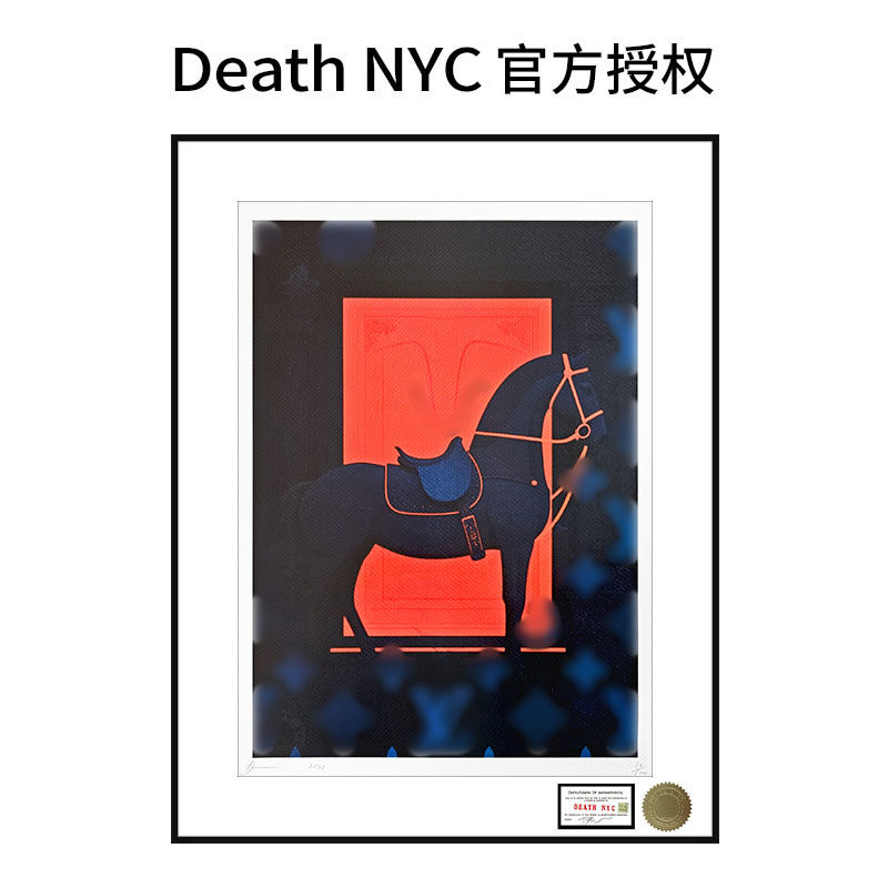 中古风小众艺术马年新年创意画客厅玄关挂画DeathNYC限量版画,家居饰品,版画,淘宝优惠券,粉丝福利购,淘宝优惠卷