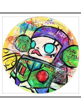 限99版 游进维亲签限量版画启航卡通挂画卧室装饰