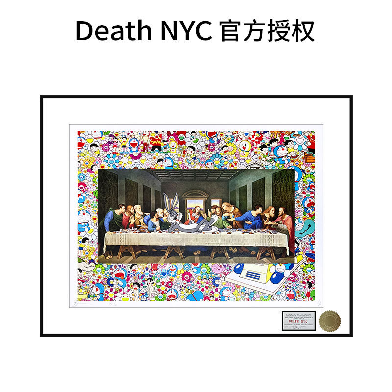 DeathNYC签名限量版画最后的晚餐兔八哥装饰画潮流艺术挂画