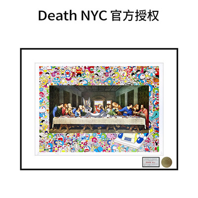 DeathNYC官方授权限量版画名作最后的晚餐兔八哥装饰画潮流艺术