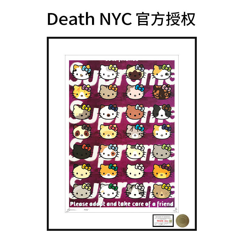 deathnyc限量版画女生礼物HelloKitty装饰画凯蒂猫客厅卧室挂画
