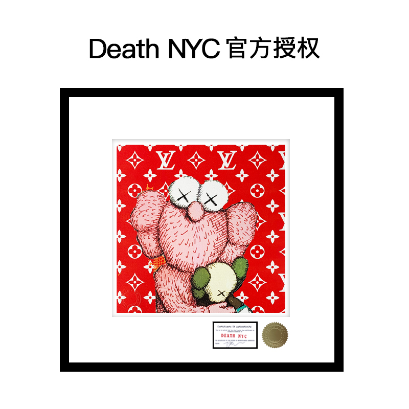 [特别版]Death NYC官方授权KAWS限量亲签潮流版画正品