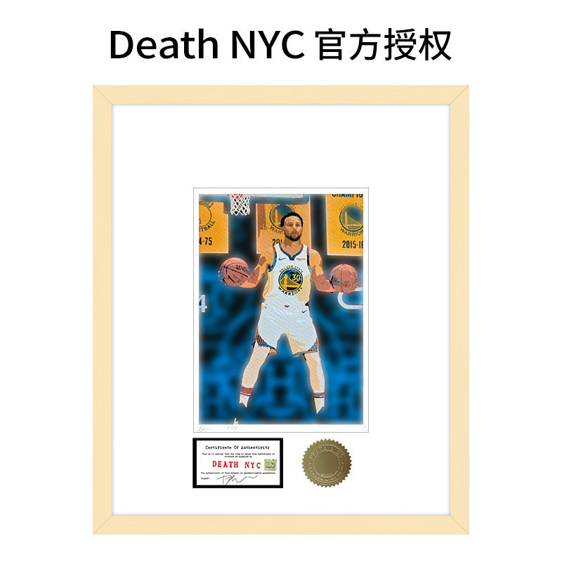 DeathNYC亲签限量版画球星库里装饰画男生房间挂画潮流版画