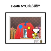 NYC限量版 snoopy草间弥生太阳花INS装 饰画Death 画史努比潮流挂画