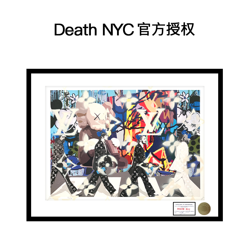 [独版收藏]Death NYC官方授权披头士综合喷绘限量亲签潮流版画