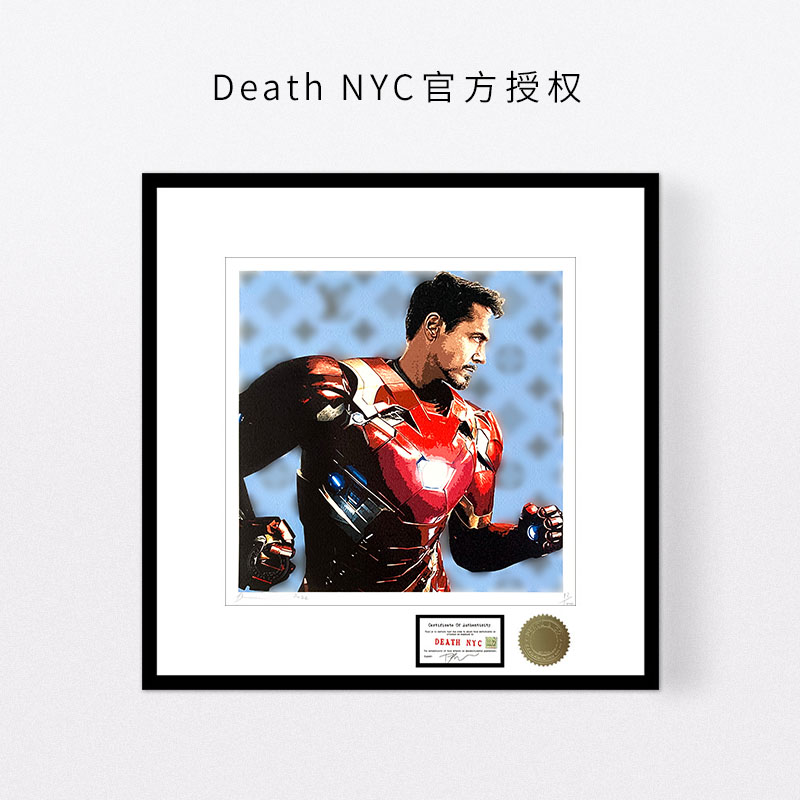 漫威钢铁侠装饰画deathnyc签名限量版画男生房间卧室挂画男生礼物
