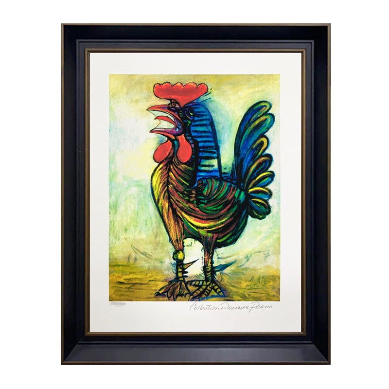 限量500版 毕加索五彩公鸡版画附官方画廊证书 正品保真
