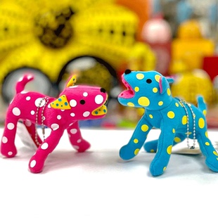 草间弥生周边YAYOI KUSAMA 《Toko-Ton》波点狗狗布艺钥匙扣挂件