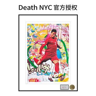 Death 畫球星梅西裝 飾畫潮流藝術掛畫mr潮流版 畫 NYC親簽限量版