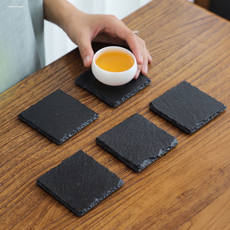 日式清酒杯垫岩石天然开凿石板吸水清酒专属杯托茶托十四代獭祭风图片
