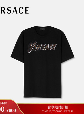 【季末优惠】VERSACE/范思哲 男士Animalier Logo T恤
