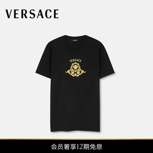 新品 印花棉质平纹针织修身 VERSACE 男士 T恤 范思哲