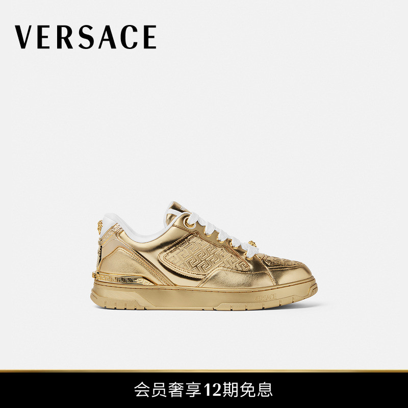 【新品】VERSACE/范思哲 男士Biggie Basket金属色鞋