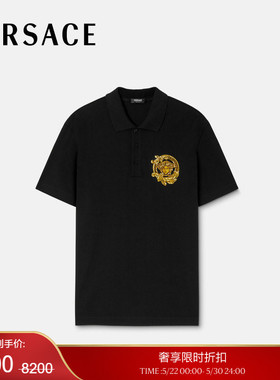 【季末优惠】VERSACE/范思哲 男士刺绣棉质珠地布Polo衫